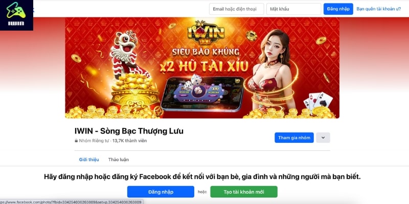 Liên hệ iwin qua fanpage